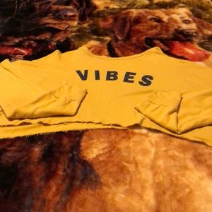 Gold crop top sweatshirt